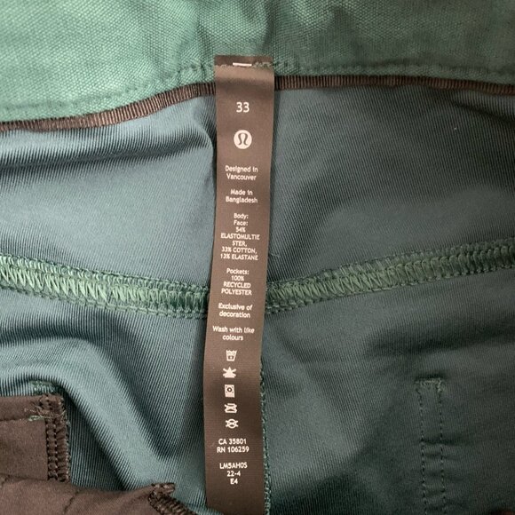 Lululemon ABC Relaxed-Fit Cropped Pant Mens 33x26” Utilitech Green Jasper Preppy - Picture 11 of 14